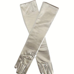 Bright Golden Long Gloves for Prom Party Wedding Bridal Gloves