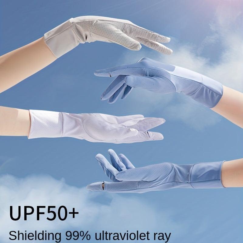 Breathable Ice Gloves Elastic Sunproof UV Protection Half Finger Gloves