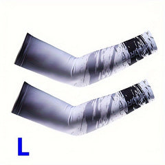 Unisex Tie Dye Print Sunproof Ice Sleeves UV Protection Sports Elastic Sleeves