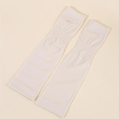 1pair Thumb Hole Arm Sleeves For Women Men Solid Sunscreen Sleeves