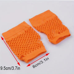 Y2K Short Fishnet Gloves Elastic Punk Fingerless Gloves