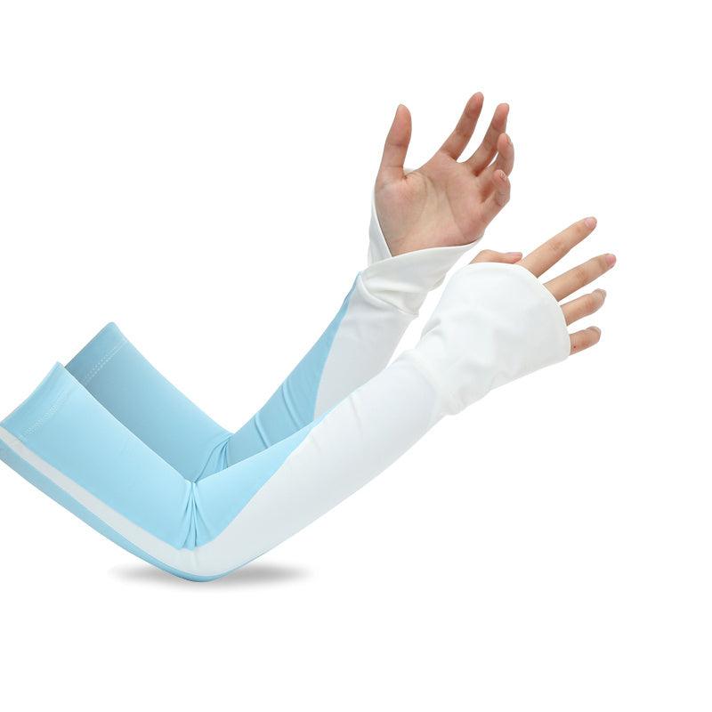 1 Pair Block Extended Gloves Cycling Arm Guard Half Finger Long Sleeves