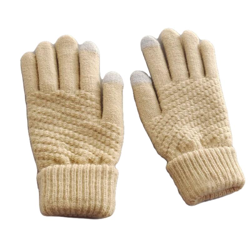 Winter Knit Gloves Touchscreen Anti Slip Soft Warm Mitten Mittens