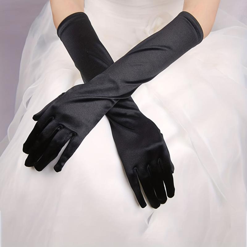 Satin Sunscreen Gloves Medium Elastic Full Finger Gloves