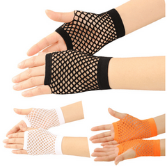 Candy Fishnet Gloves Hollow Y2K Fingerless Gloves