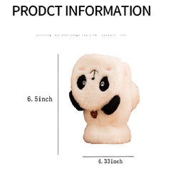 Panda Plush Warm Gloves Short Finger Gloves Skiing Cycling Outdoor Gloves
