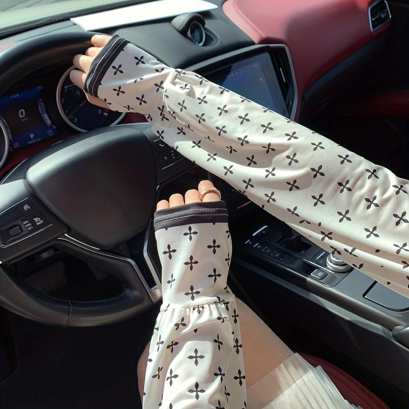 Clover Sunscreen Ice Sleeves Loose Arm Sleeves Anti UV for Women Men