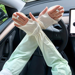 Sunshade Sleeve Long Arm Sleeve UV Protection Cooling Ice Viscose Cuffs