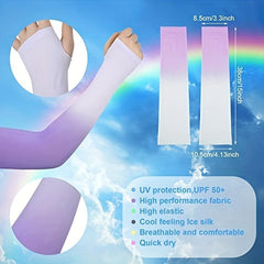 6 Pairs UV Sun Protection Gloves Arm Sleeves Elastic Sports Sleeve
