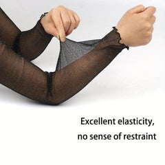 Lace Glitter Gloves Mesh Sunscreen Ice Sleeves Long Gloves For Women