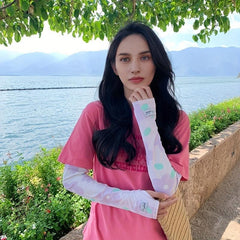 Flower Printed Ice Sleeve UV Protection Sun Long Arm Sleeves