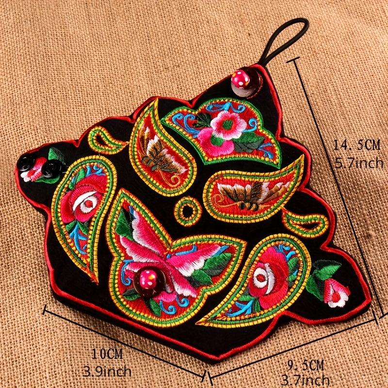 Vintage Embroidered Trim Gloves for Outdoor Use