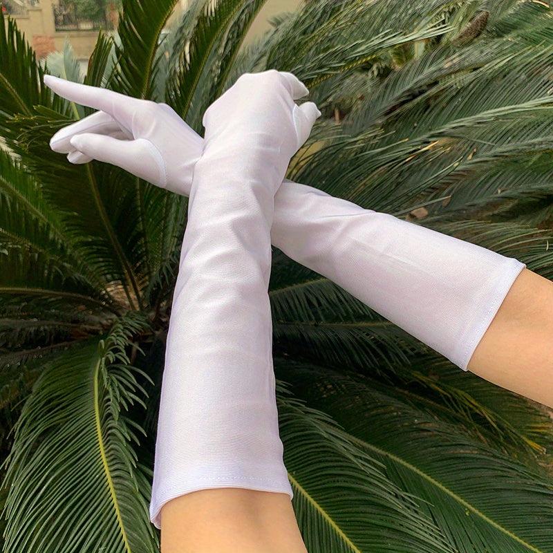 Full Finger Sunscreen Gloves UV Protection Retro Solid Gloves