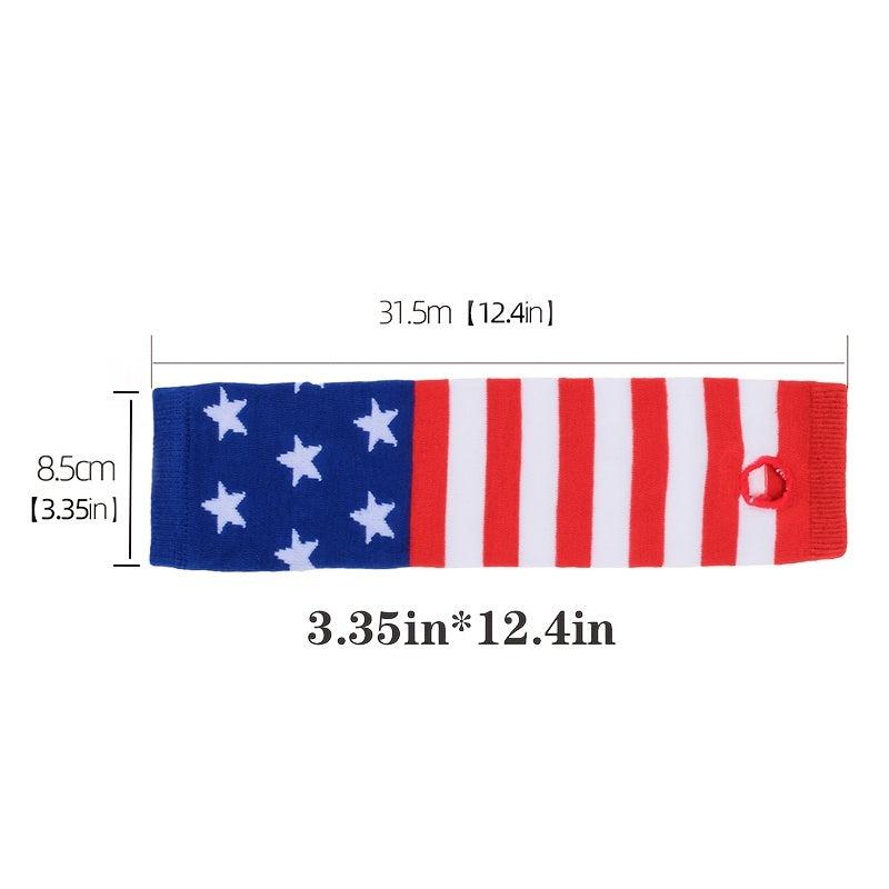 Flag Knitted Gloves Block Elastic Long Gloves Unisex