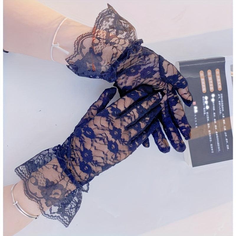 Short Lace Gloves Women Breathable Wedding Gloves