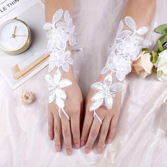 Pearl Bridal Wedding Fingerless Gloves