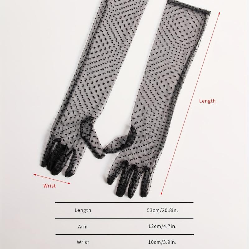 Polka Dot Long Gloves Sunscreen Decoration Gloves Women