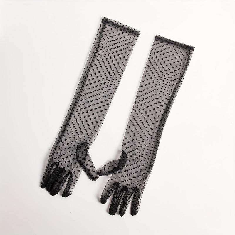 Polka Dot Long Gloves Sunscreen Decoration Gloves Women