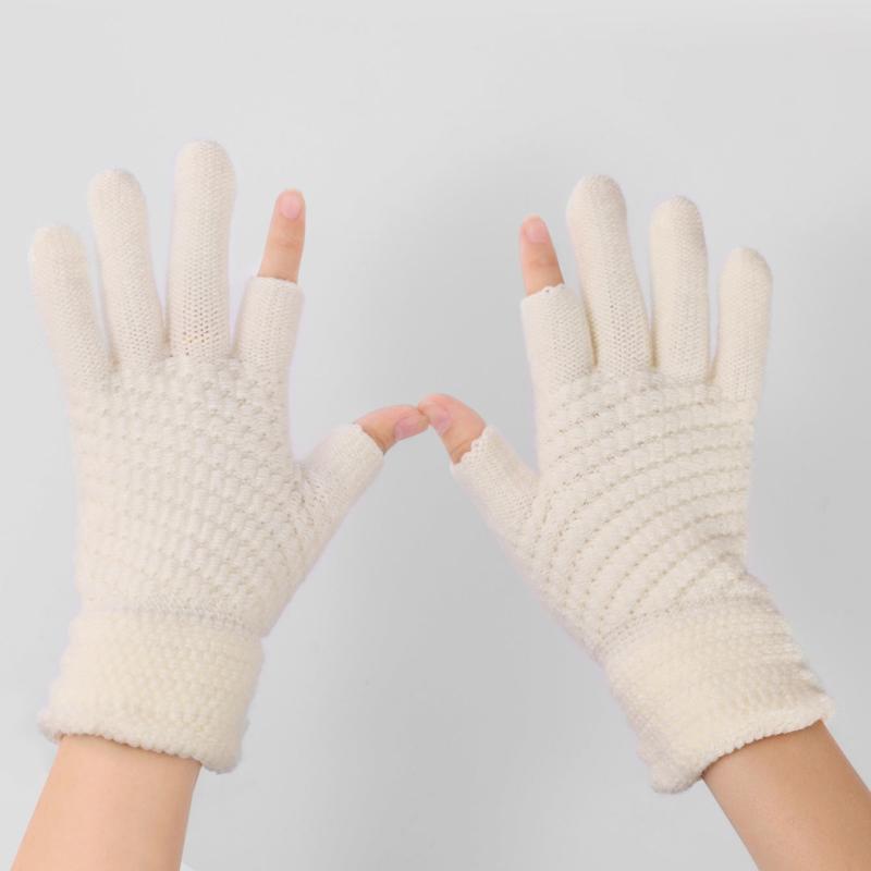 Knitted Fingerless Gloves Couple Wool Gloves
