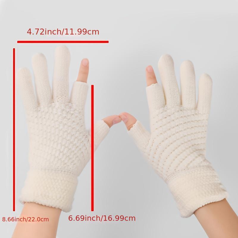 Knitted Fingerless Gloves Couple Wool Gloves