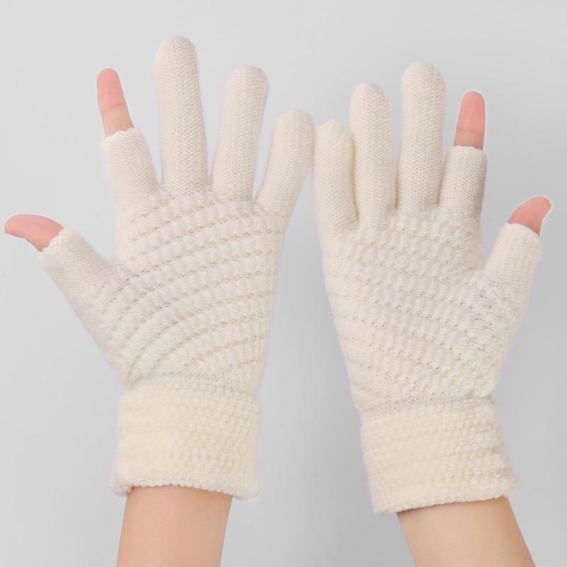 Knitted Fingerless Gloves Couple Wool Gloves
