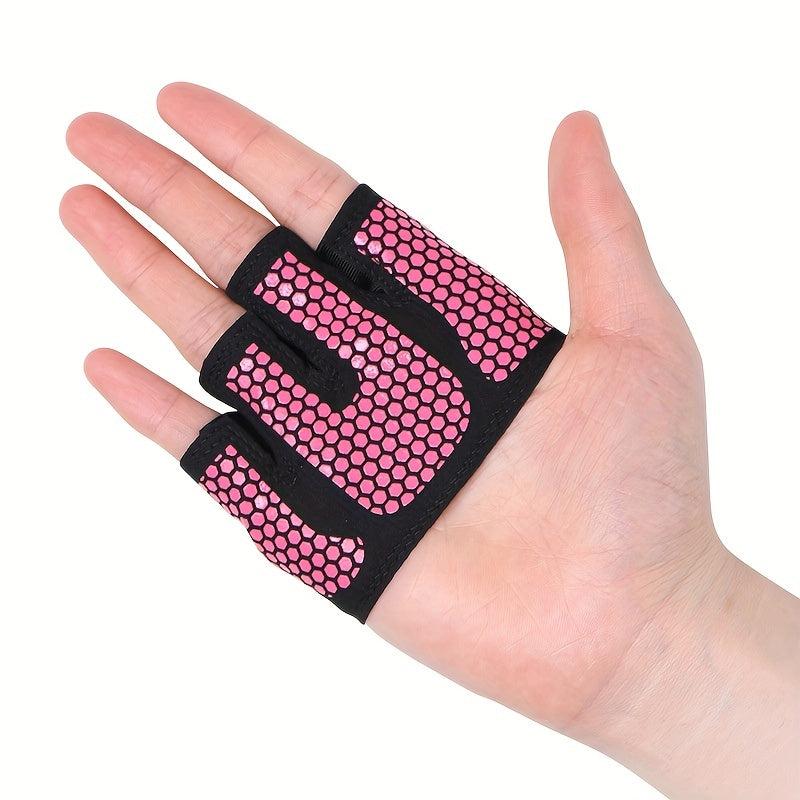 Rose Red Fitness Non-slip Fingerless Gloves for Women