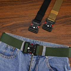 Outdoor Sports Tactical Belt Plastic Snap Canvas Belt 3 Colors