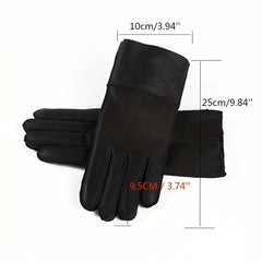 Short Real Sheepskin Gloves Waterproof Full Finger Gloves