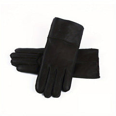 Short Real Sheepskin Gloves Waterproof Full Finger Gloves
