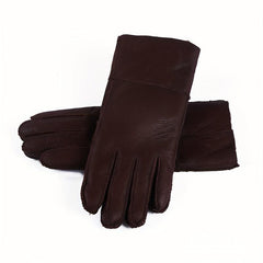 Short Real Sheepskin Gloves Waterproof Full Finger Gloves