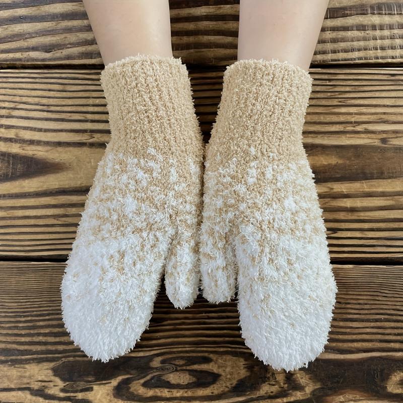 Gradient Snowflake Gloves Short Warm Cold Protection Knitted Gloves