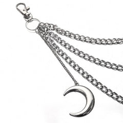 Moon Pendant Chain Punk Keychain for Men Women
