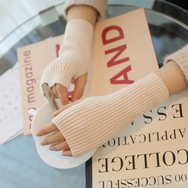 Warm Knitted Fingerless Gloves for Winter