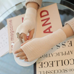 Warm Knitted Fingerless Gloves for Winter