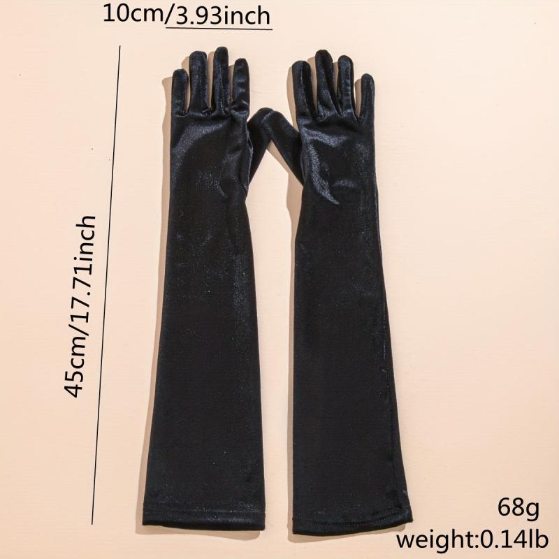 Velvet Long Gloves Solid Vintage Women Dress Gloves