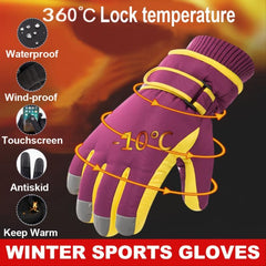 Women's Winter Ski Gloves Thermal Windproof Waterproof Cold Weather Glove