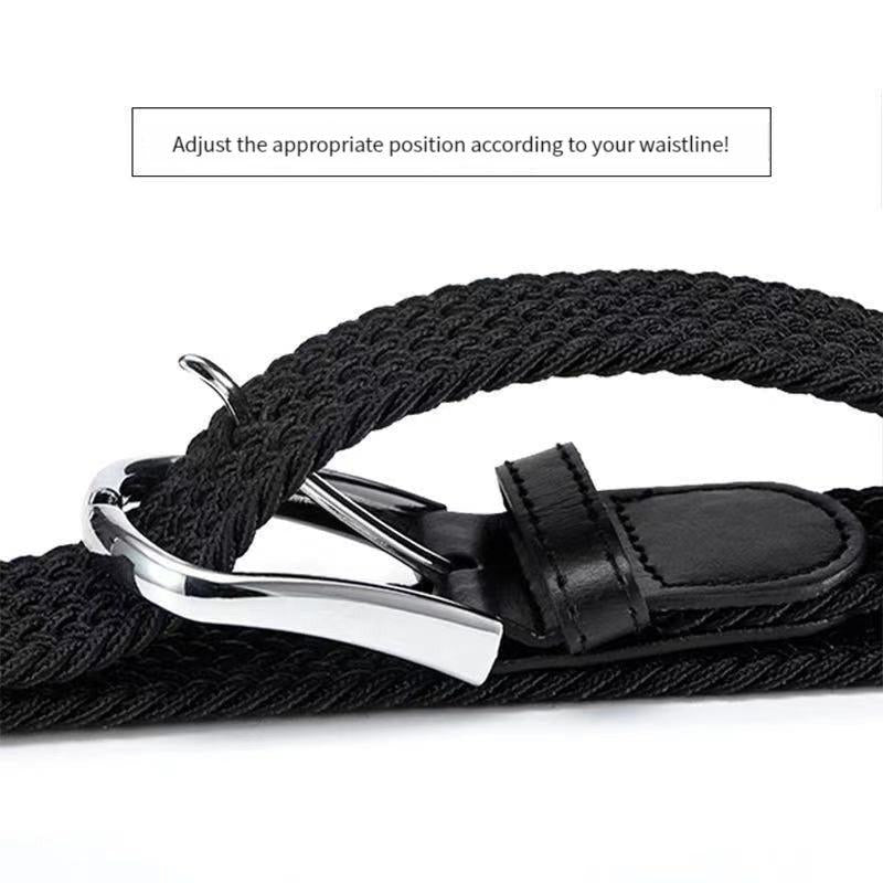 Men's Canvas Pin Buckle Elastic Casual Pants Belt