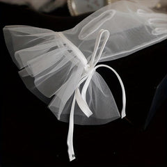 Transparent Short Lace Gloves for Women Wedding Tea Party Prom