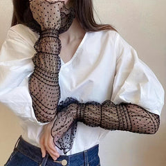 Polka Dot Lace Sunscreen Sleeves for Summer Outdoor