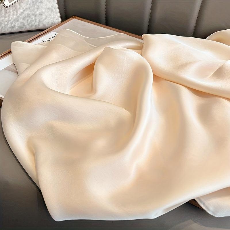 Solid Silk Scarf Shawl Wrap Casual Head Wrap For Travel