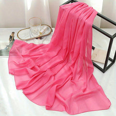 Glitter Chiffon Scarf Thin Breathable Pleated Shawl