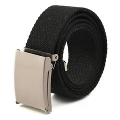 Canvas Leather Belt with Metal Buckle for Men