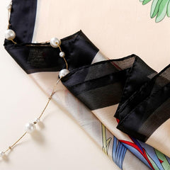Satin Scarf Classic Colored Peacock Shawl Scarf Lightweight Sunscreen Shawls