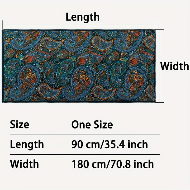 Paisley Print Satin Head Wrap Scarf Silk Large Shawl Hair Accessories