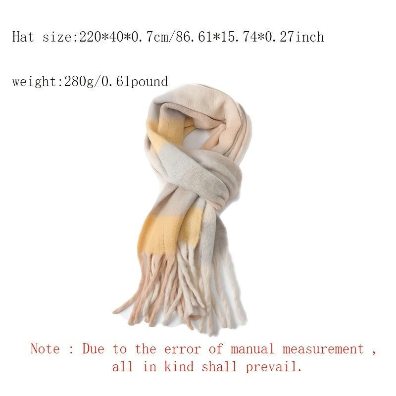 Long Thick Shawl Scarf Winter Tassel Warm Scarf for Men