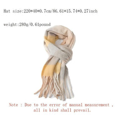 Long Thick Shawl Scarf Winter Tassel Warm Scarf for Men