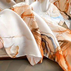 Vintage Tie Dye Print Scarf Classic Satin Warm Shawl Silk Scarves Sunscreen