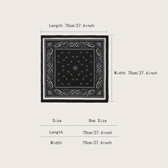 Casual Paisley Print Bandana Classic Satin Square Scarf For Women
