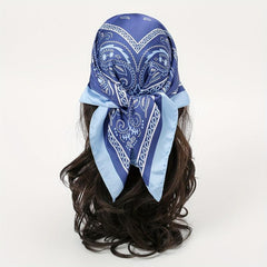 Casual Paisley Print Bandana Classic Satin Square Scarf For Women