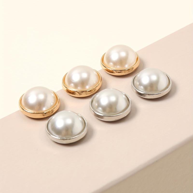 6pcs Faux Pearl Magnet Buckle Scarf Clips Casual Shawl Clips Hijab Pin